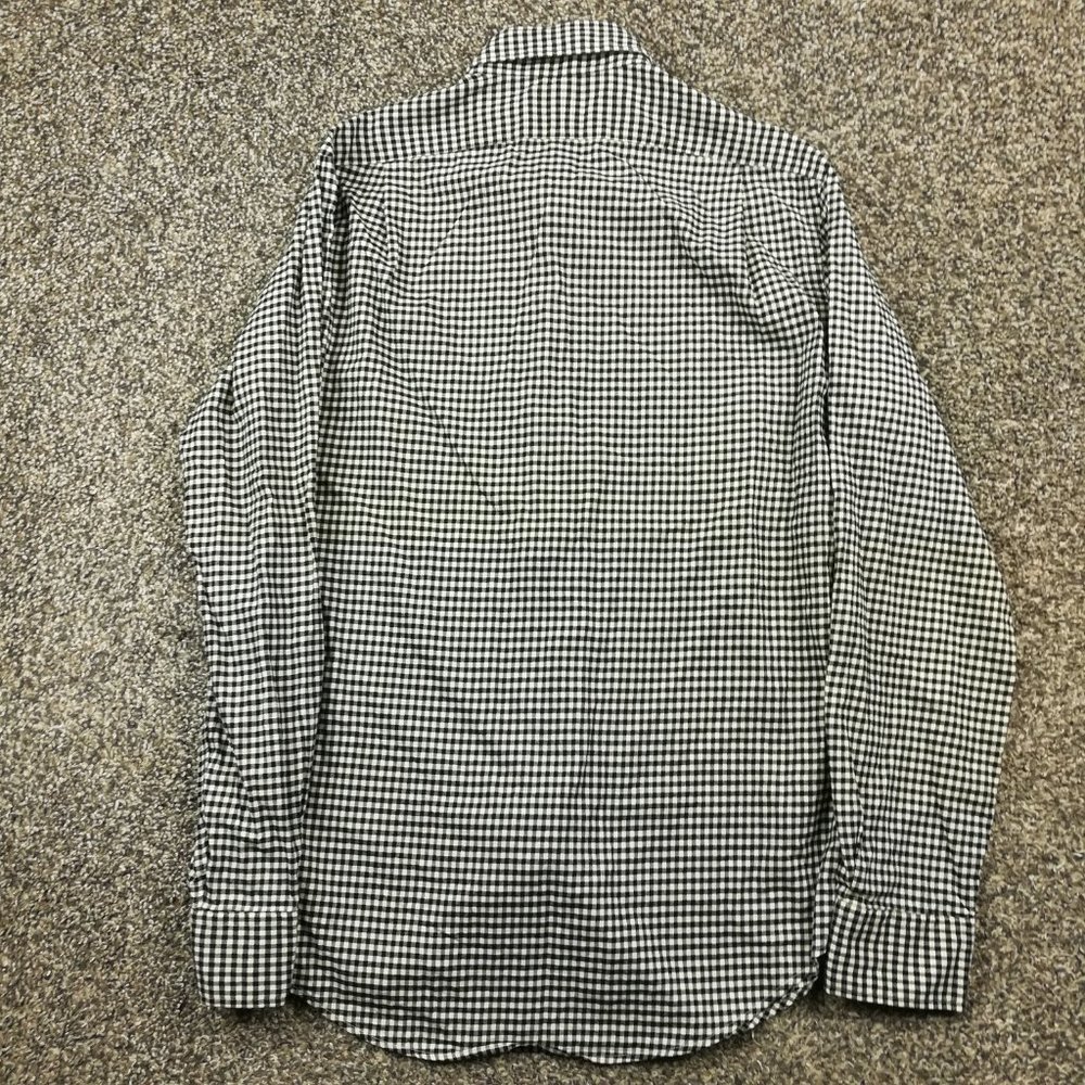 Ralph Lauren Shirt Gingham Checked LS Button Down Black Mens Medium Slim Fit - Picture 5 of 9